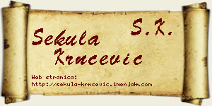 Sekula Krnčević vizit kartica